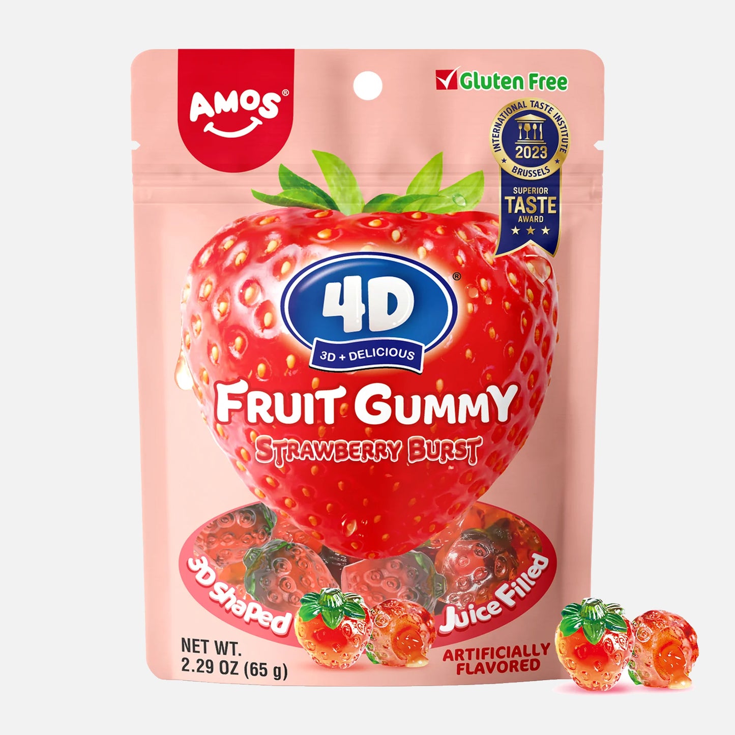 Amos 4d Fruit Gummy Strawberry Burst 170g