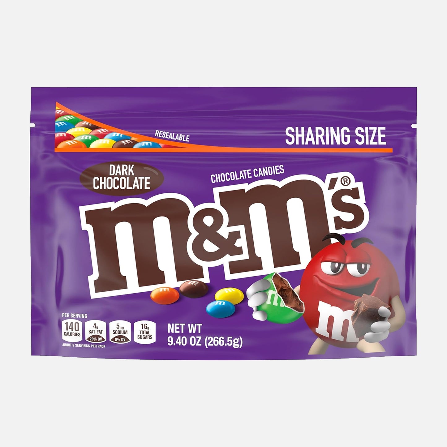 M & M's Dark Chocolate Share Size Bag 266.5g