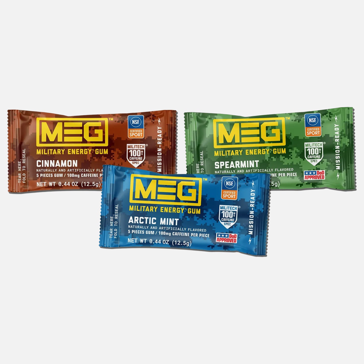 MEG Millitary Energy Gum 100mg Caffeine Per Piece